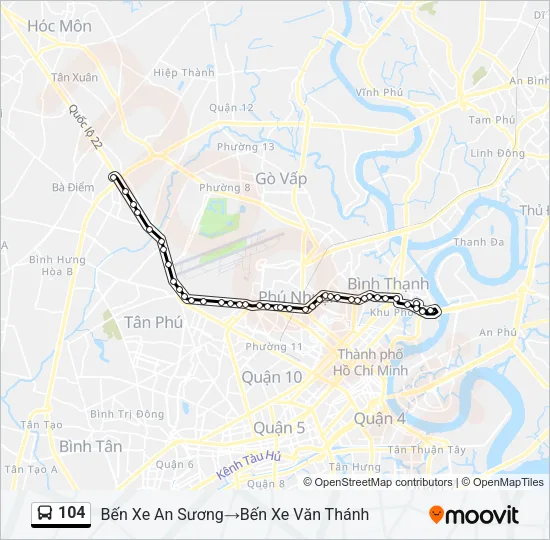 104 Bus Line Map