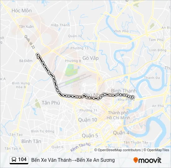 104 Bus Line Map