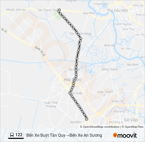 122 bus Line Map