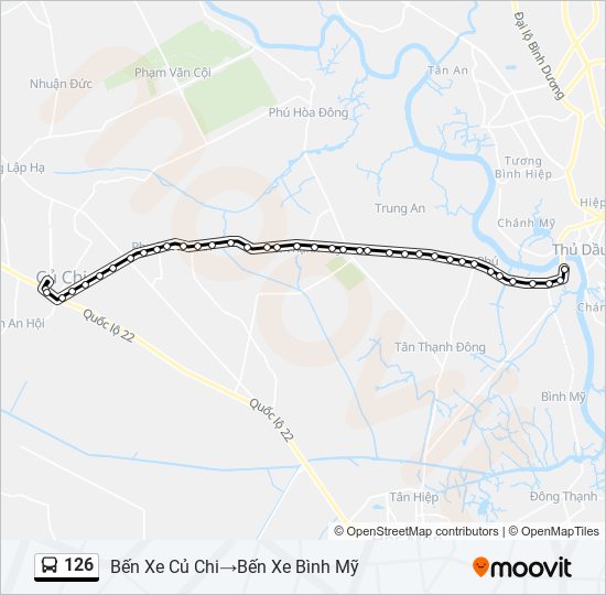 Bản đồ Tuyến 126 xe buýt
