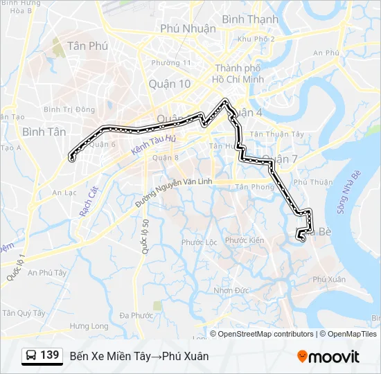 Bản đồ Tuyến 139 xe buýt