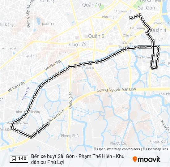 140 Bus Line Map