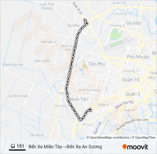 151 bus Line Map