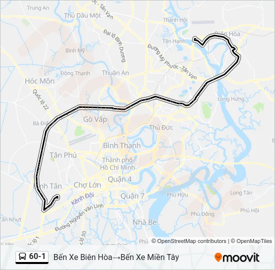 60-1 Bus Line Map