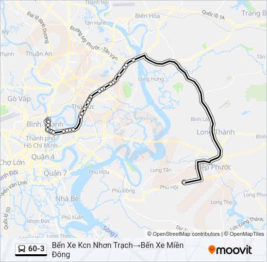 Bản đồ Tuyến 60-3 xe buýt