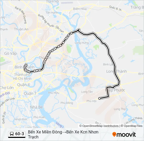 Bản đồ Tuyến 60-3 xe buýt