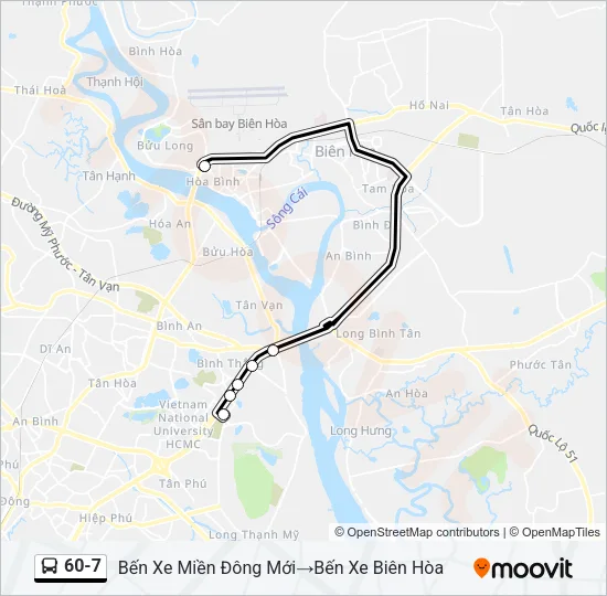 Bản đồ Tuyến 60-7 xe buýt