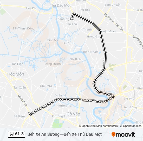 61-3 bus Line Map