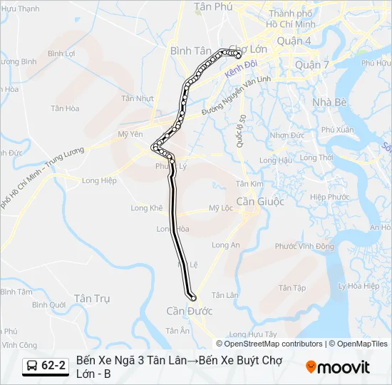 Bản đồ Tuyến 62-2 xe buýt