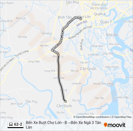 Bản đồ Tuyến 62-2 xe buýt