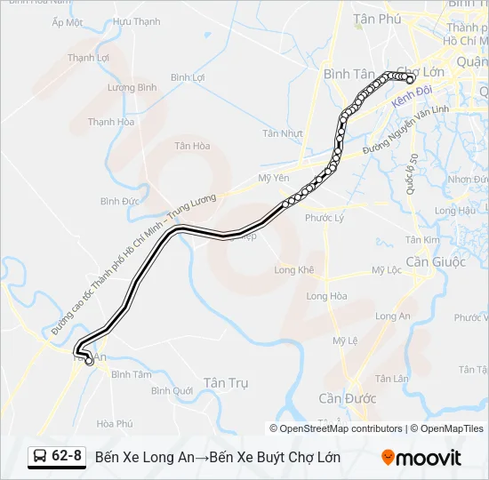 Bản đồ Tuyến 62-8 xe buýt