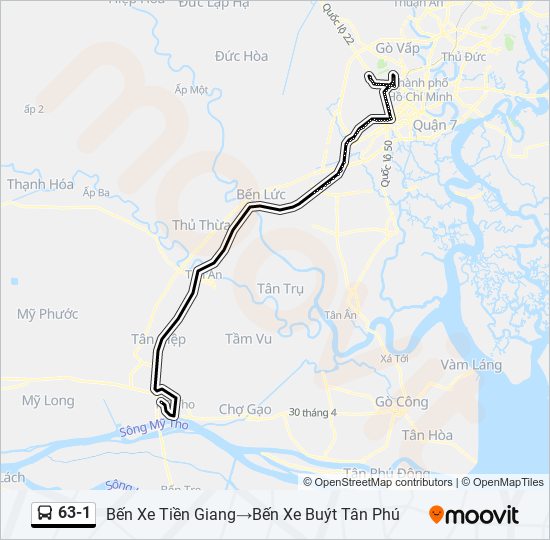 63-1 bus Line Map