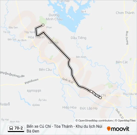 Bản đồ Tuyến 70-2 xe buýt