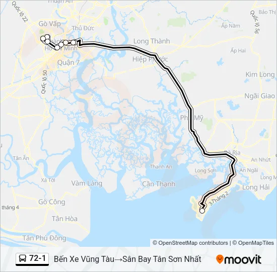 72-1 Bus Line Map