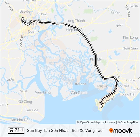 72-1 bus Line Map