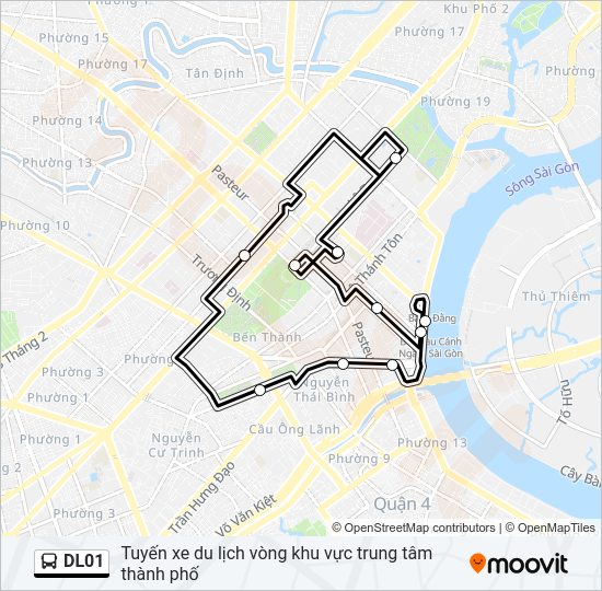 Bản đồ Tuyến DL01 xe buýt
