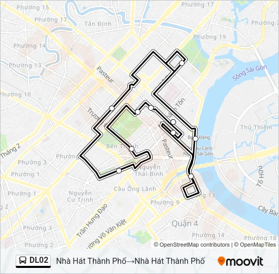 Bản đồ Tuyến DL02 xe buýt