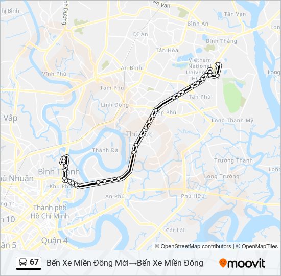 67 bus Line Map