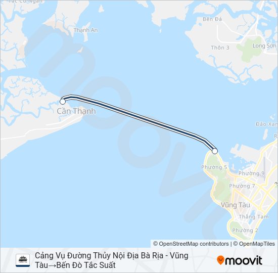 Bản đồ Tuyến CẦN GIỜ – VŨNG TÀU phà
