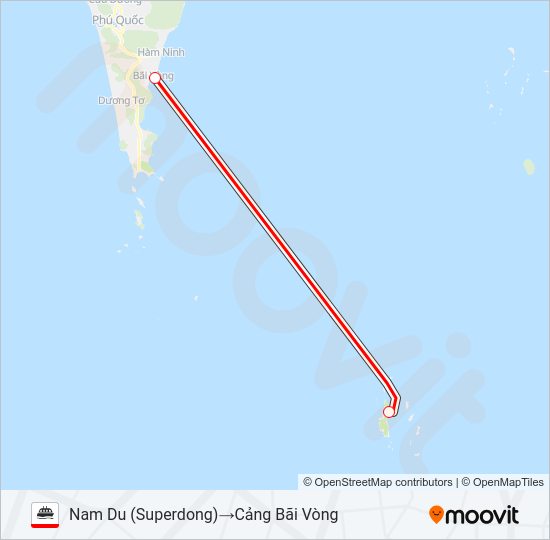 Bản đồ Tuyến PHÚ QUỐC - NAM DU phà