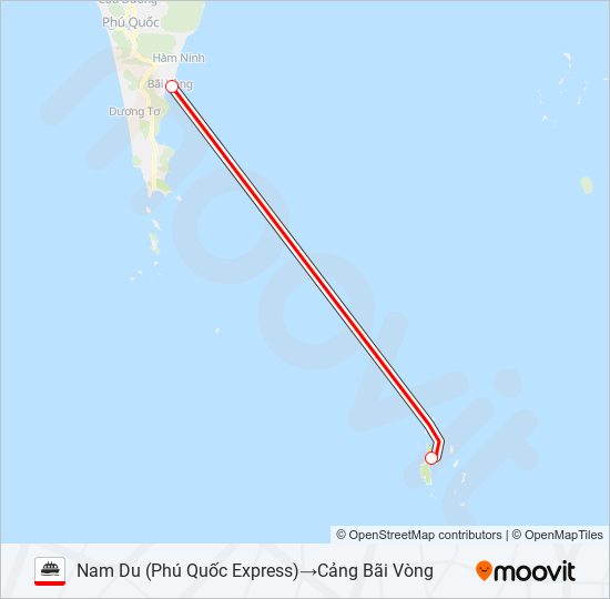 Bản đồ Tuyến PHÚ QUỐC - NAM DU phà