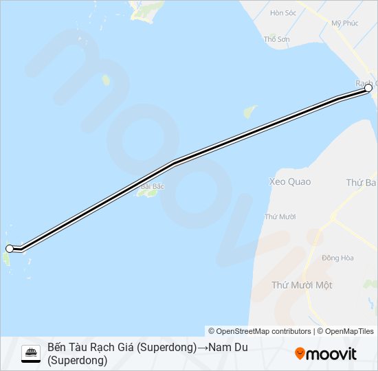 RẠCH GIÁ - NAM DU ferry Line Map