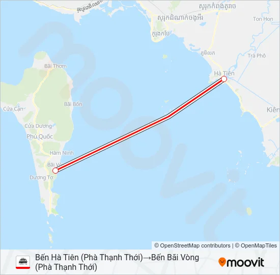 Bản đồ Tuyến HÀ TIÊN – PHÚ QUỐC phà