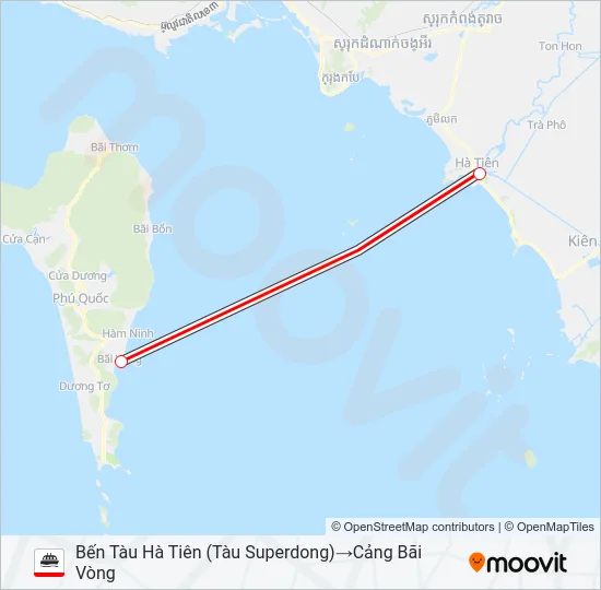 Bản đồ Tuyến HÀ TIÊN – PHÚ QUỐC phà