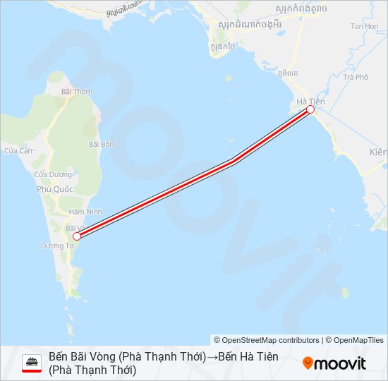 HÀ TIÊN – PHÚ QUỐC ferry Line Map