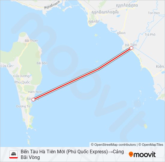 HÀ TIÊN – PHÚ QUỐC ferry Line Map