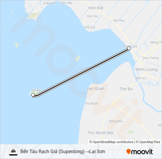 Bản đồ Tuyến RẠCH GIÁ - LẠI SƠN phà
