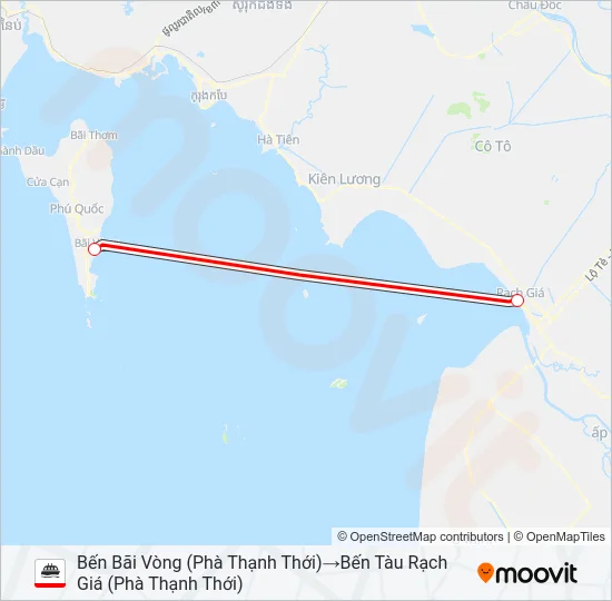 Bản đồ Tuyến RẠCH GIÁ – PHÚ QUỐC phà
