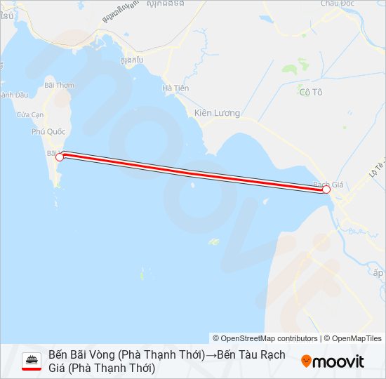 RẠCH GIÁ – PHÚ QUỐC ferry Line Map