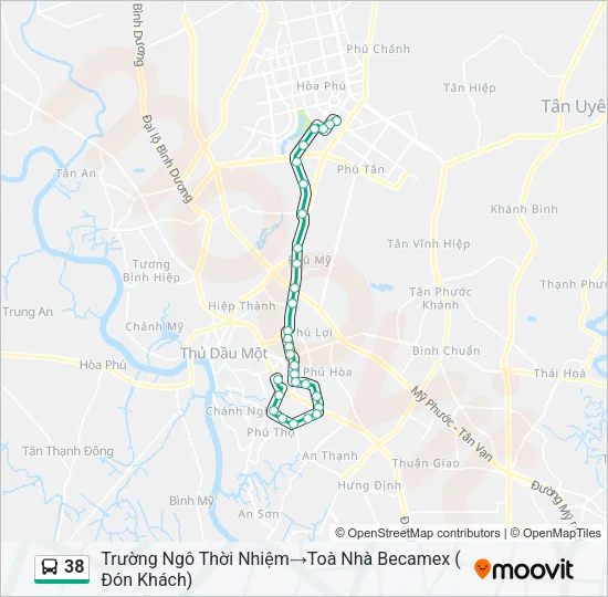 Bản đồ Tuyến 38 xe buýt