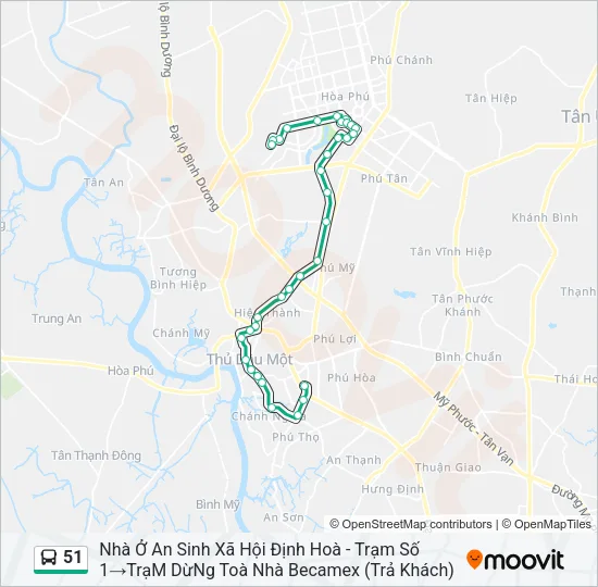 51 Bus Line Map