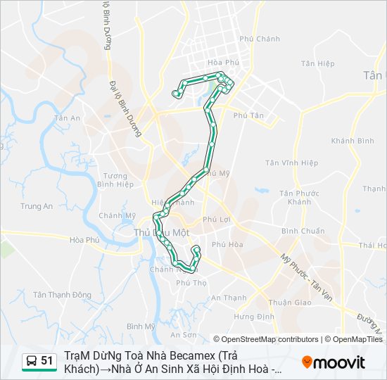 51 bus Line Map