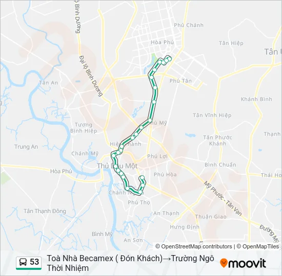 53 Bus Line Map