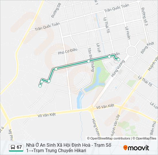 67 bus Line Map