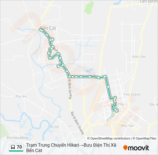 70 Bus Line Map