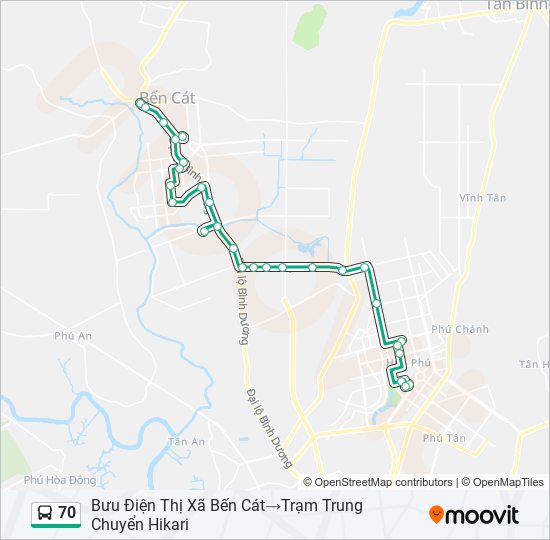 Bản đồ Tuyến 70 xe buýt
