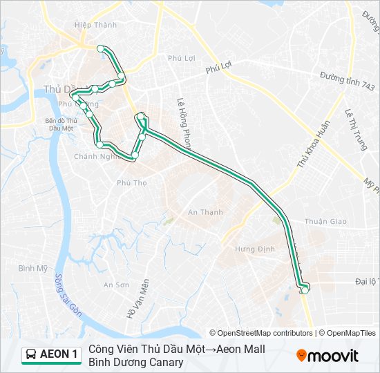 AEON 1 bus Line Map