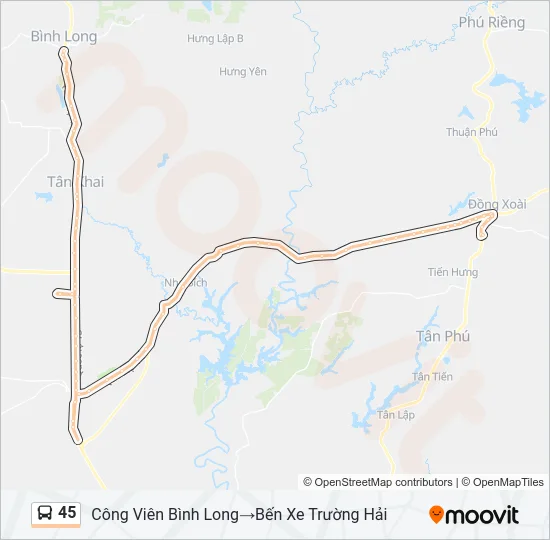 Bản đồ Tuyến 45 xe buýt