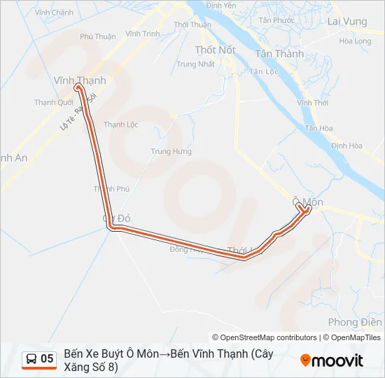 Bản đồ Tuyến 05 xe buýt