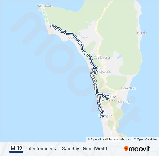 Bản đồ Tuyến 19 xe buýt