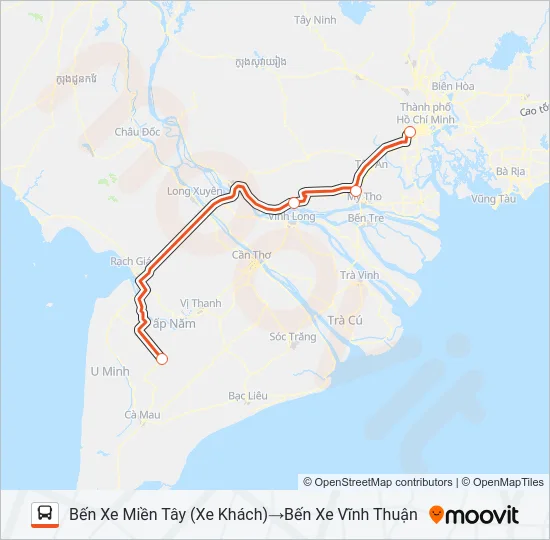 XE KHÁCH (PHƯƠNG TRANG) Bus Line Map