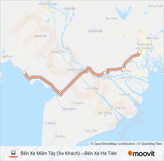 Bản đồ Tuyến XE KHÁCH (PHƯƠNG TRANG) xe buýt
