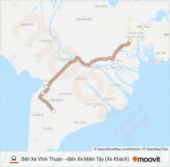 XE KHÁCH (PHƯƠNG TRANG) Bus Line Map