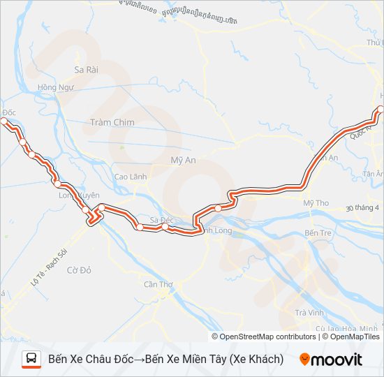 Bản đồ Tuyến XE KHÁCH (PHƯƠNG TRANG) xe buýt