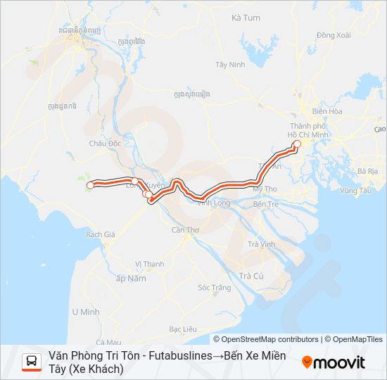 Bản đồ Tuyến XE KHÁCH (PHƯƠNG TRANG) xe buýt