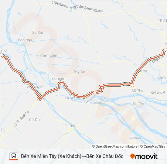 Bản đồ Tuyến XE KHÁCH (PHƯƠNG TRANG) xe buýt